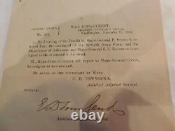 019 US Civil War General Order 290 Genl Reynolds Replace Steele Signed Townsend