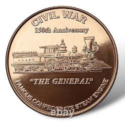 100 oz Lot Civil War The General 1 oz Copper Round Bullion