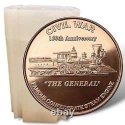 100 oz Lot Civil War The General 1 oz Copper Round Bullion