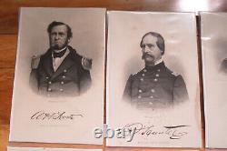 10 CIVIL WAR PRINTS UNION GENERALS 19th C Engravings Antique