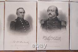 10 CIVIL WAR PRINTS UNION GENERALS 19th C Engravings Antique