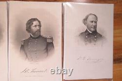 10 CIVIL WAR PRINTS UNION GENERALS 19th C Engravings Antique