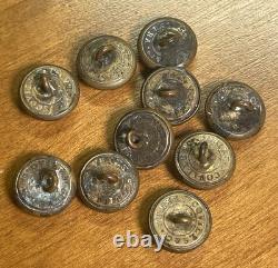 10 U. S. Civil War General Service Uniform Button, Scovills & Co. Extra 14mm