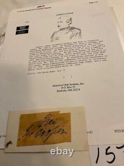 1573 CIVIL War Union Brigadier General James Cooper Signature Shenandoah Camp