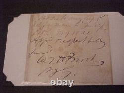 1800s Civil War General William T H Brooks Autographed Signed Note Union Army