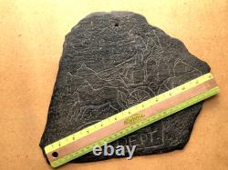 1800s Fire Department Sign Engraved Slate Civil War General Folk Art Antique
