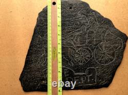 1800s Fire Department Sign Engraved Slate Civil War General Folk Art Antique