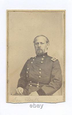 1860's GENERAL DON CARLOS BUELL CIVIL WAR BRADY CDV PHOTO FROM GEN CROSMAN ALBUM