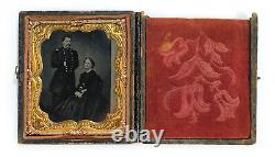 1860s Antique Tintype Photograph General McClellan & Wife Civil War Era