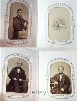 1860s Civil War soldier, generals, Lowell, Massachusetts old photo album, CDVs
