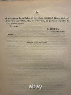 1861 CIVIL WAR General Orders 24 ROBERT E LEE Resigns SHERIDAN Promoted