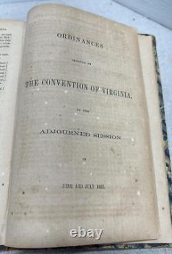 1861 CONFEDERATE IMPRINT Acts of General Assembly, State of Virginia, Civil War