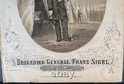1861 GENERAL SIGELS GRAND MARCH CIVIL WAR SHEET MUSIC with PORTRAIT LITHO