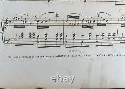 1861 GENERAL SIGELS GRAND MARCH CIVIL WAR SHEET MUSIC with PORTRAIT LITHO
