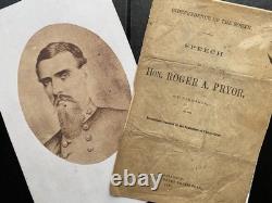 1861 Independence of the South by General Roger A. Pryor/ Confederate Imprint