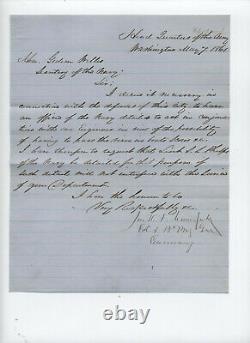 1861 J. K. F. Mansfield signed letter civil war major general KIA FP. 20