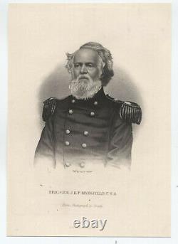 1861 J. K. F. Mansfield signed letter civil war major general KIA FP. 20