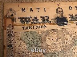 1861 NATIONAL WAR MAP THE UNION FOREVER Phelps & Watson Gen Scott CIVIL WAR