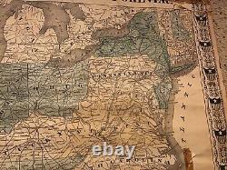 1861 NATIONAL WAR MAP THE UNION FOREVER Phelps & Watson Gen Scott CIVIL WAR