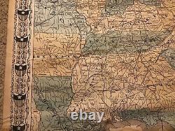 1861 NATIONAL WAR MAP THE UNION FOREVER Phelps & Watson Gen Scott CIVIL WAR