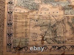 1861 NATIONAL WAR MAP THE UNION FOREVER Phelps & Watson Gen Scott CIVIL WAR