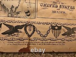 1861 NATIONAL WAR MAP THE UNION FOREVER Phelps & Watson Gen Scott CIVIL WAR