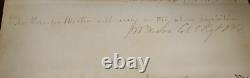 1862 CIVIL War Signed Brigadier General Joseph Fisher Gettysburg Battle Hero Doc