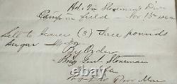 1862 Civil War Brigadier General George Stoneman Autograph Signature Framed
