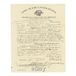 1862 Civil War Discharge 10th Massachusetts -Signed by General Innis N. Palmer