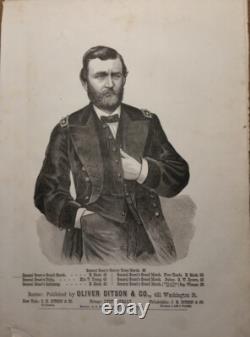 1862 General US Grant's Grand March E. Mack Sheet Music Early Civil War Portrait