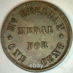 1863 Copper Patriotic Civil War Token General McClellan Little Mack Metal For 1c
