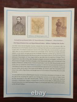 1863 Gen George D. Wells KIA Signed MASSACHUSETTS 34th Infantry General Orders
