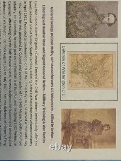 1863 Gen George D. Wells KIA Signed MASSACHUSETTS 34th Infantry General Orders