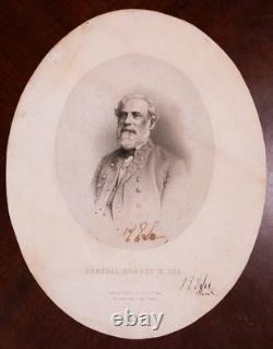 1863 General Robert E Lee Signed Twice Goupil & Cie Lithograph Civil War