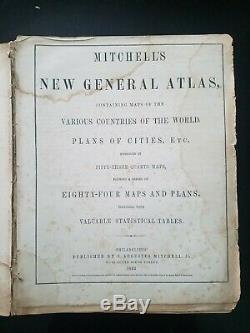 1863 Mitchell's New General Atlas COMPLETE & ORIGINAL 84 Civil War Era Maps