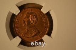 (1864) Civil War Token- General G. B. McClellan- NGC MS-63 RB. Lovely