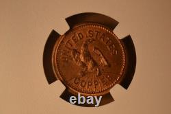 (1864) Civil War Token- General G. B. McClellan- NGC MS-63 RB. Lovely