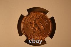 (1864) Civil War Token- General G. B. McClellan- NGC MS-63 RB. Lovely