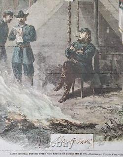 1864 Civil War Union Mjr General Ben Butler Autograph Cut Paper + Harpers Sketch