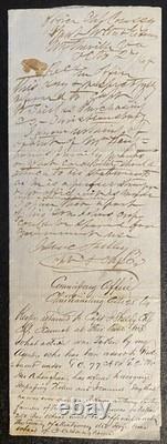 1864 Confederate Gen. John Echols Staff Major Shelby Document/ Civil War