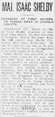 1864 Confederate Gen. John Echols Staff Major Shelby Document/ Civil War