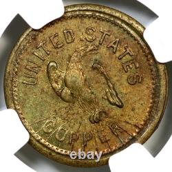 (1864) F-138/434 b R-6 NGC MS 64 GENERAL G. B. McCLELLAN Civil War Token