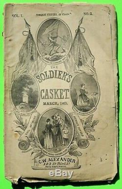 1865 CIVIL WAR Monthly THE SOLDIERS CASKET Memorial GENERAL SHERMANs SON WILLY