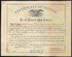 1865 Eagle Discharge Signed Twice by Brigadier General Edmund B. Alexander