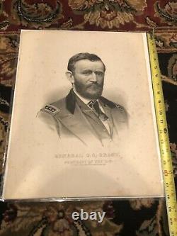 1866 GENERAL U S GRANT PRESIDENT OF THE U S Original Lithograph Currier & Ives