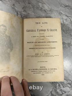 1868 Antique Civil War History Book The Life of General Ulysses S. Grant