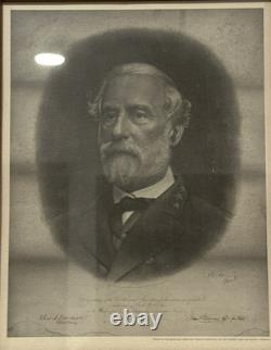 1870 CIVIL WAR General Robert E. Lee ENGRAVING MEMORIAL PORTRAIT by A. B. WALTER