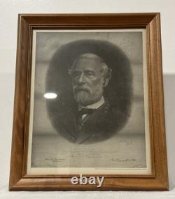 1870 CIVIL WAR General Robert E. Lee ENGRAVING MEMORIAL PORTRAIT by A. B. WALTER
