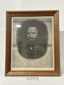 1871 CIVIL WAR Gen. STONEWALL JACKSON ENGRAVING MEMORIAL PORTRAIT by A. B. WALTER