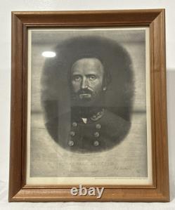 1871 CIVIL WAR Gen. STONEWALL JACKSON ENGRAVING MEMORIAL PORTRAIT by A. B. WALTER